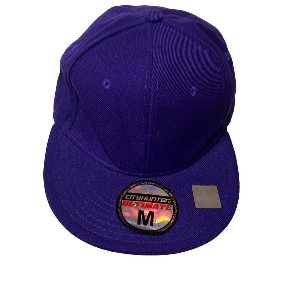 City Hunter Ultimate Hat Purple Fitted Hat Cap Size Medium